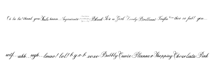 Trufla Words Font LOWERCASE