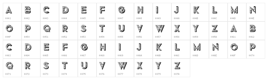 Trug Regular Character Map