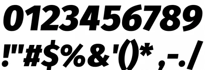 Trujillo Black Italic Font OTHER CHARS