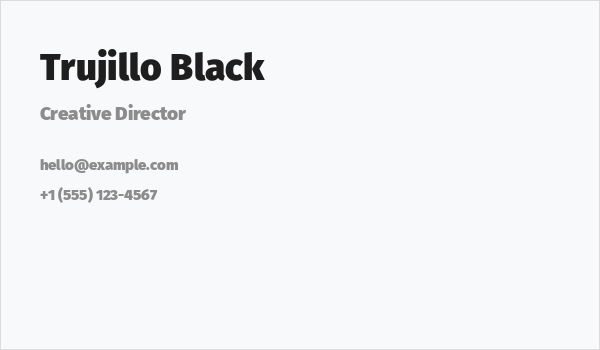 Trujillo Black Business Card