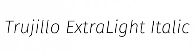 Trujillo ExtraLight Italic  font caratteri gratis