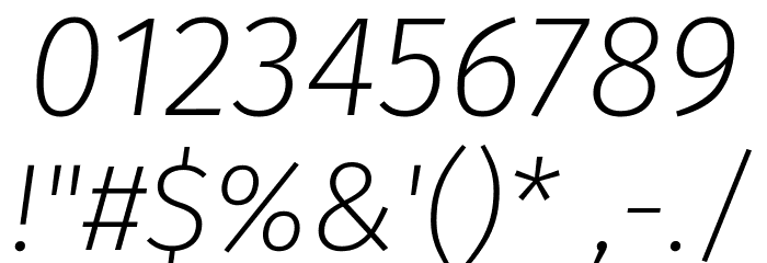 Trujillo ExtraLight Italic Font OTHER CHARS