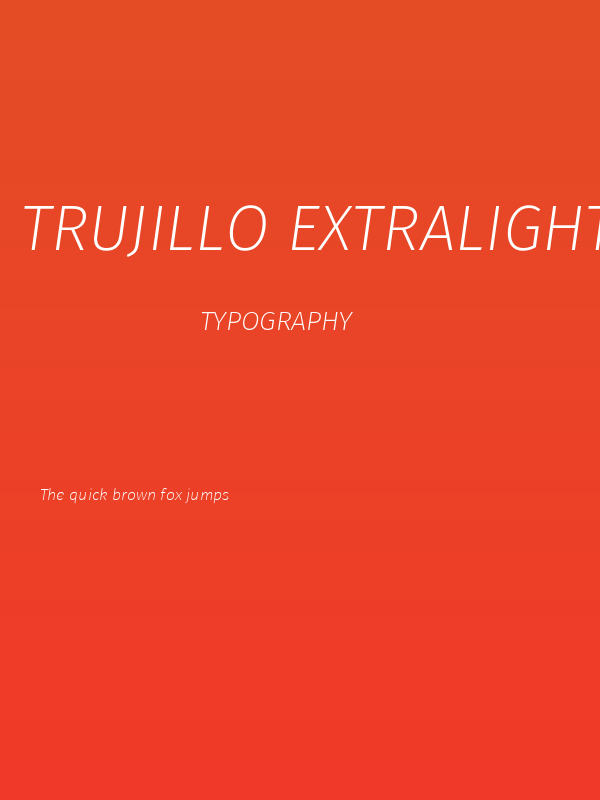 Trujillo ExtraLight Italic Poster