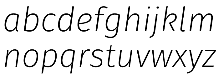 Trujillo ExtraLight Italic Font LOWERCASE