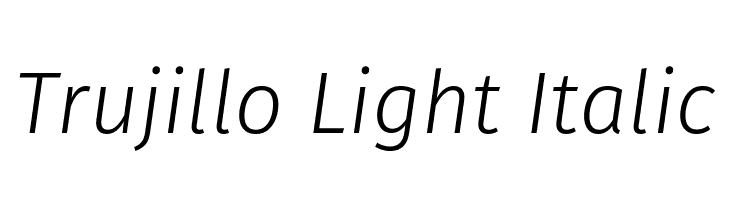 Trujillo Light Italic  नि: शुल्क फ़ॉन्ट्स डाउनलोड