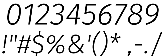 Trujillo Light Italic Font OTHER CHARS