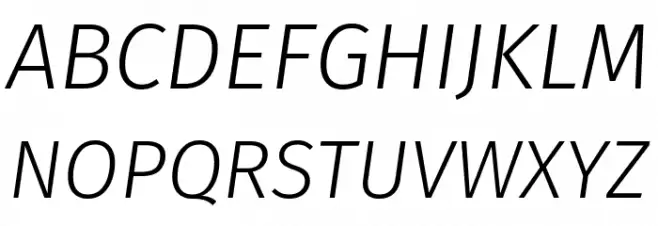Trujillo Light Italic फ़ॉन्ट अपरकेस