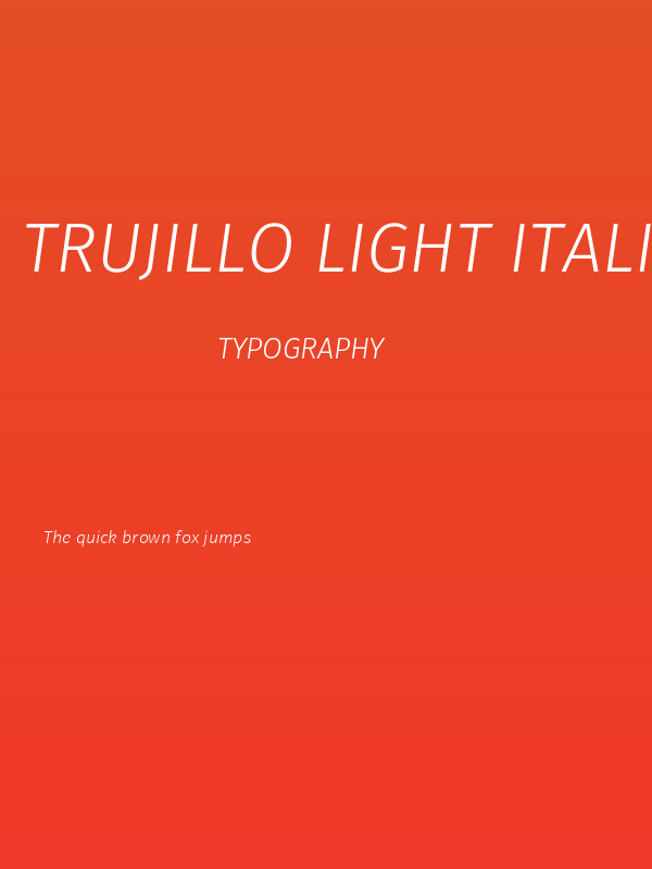 Trujillo Light Italic Poster