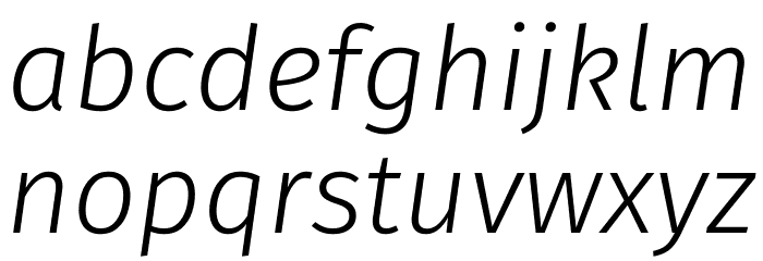 Trujillo Light Italic Font LOWERCASE