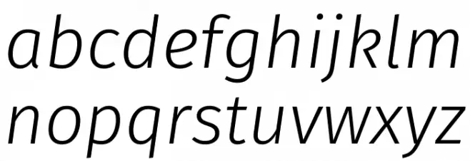 Trujillo Light Italic Font Litere mici