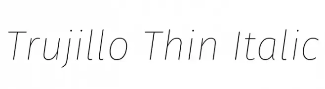 Trujillo Thin Italic  les polices de caractères gratuit tlcharger
