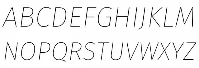 Trujillo Thin Italic Шрифта ВЕРХНИЙ