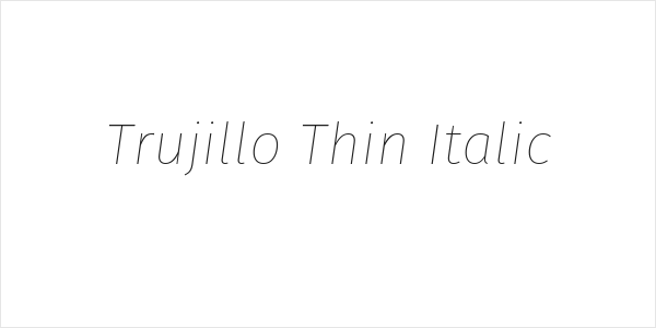 Trujillo Thin Italic Logo
