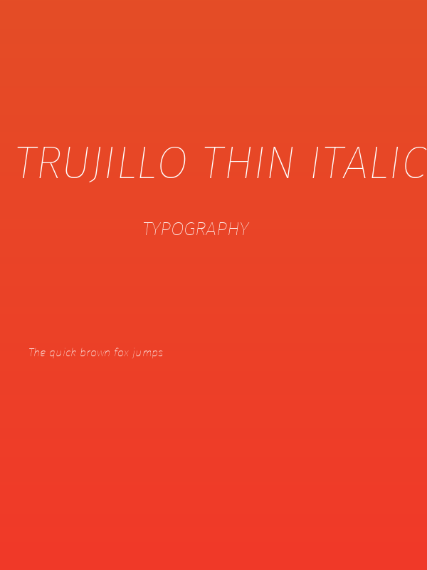 Trujillo Thin Italic Poster