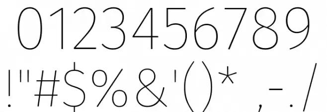 Trujillo Thin Font OTHER CHARS