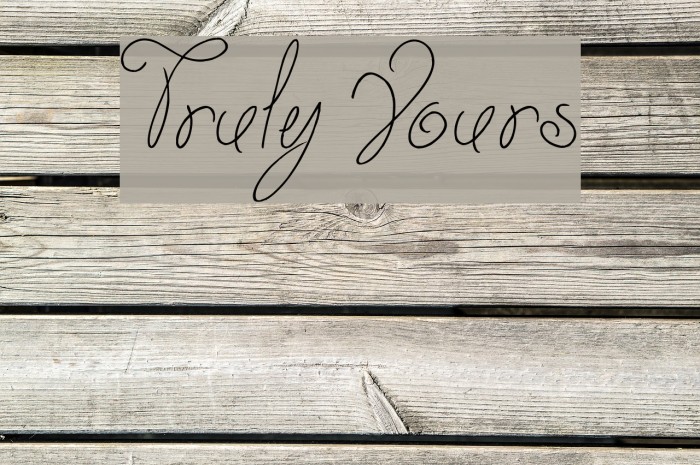 Truly Yours Font examples