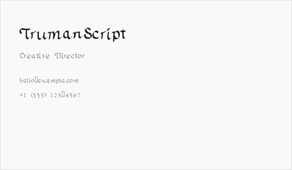 TrumanScript Business Card
