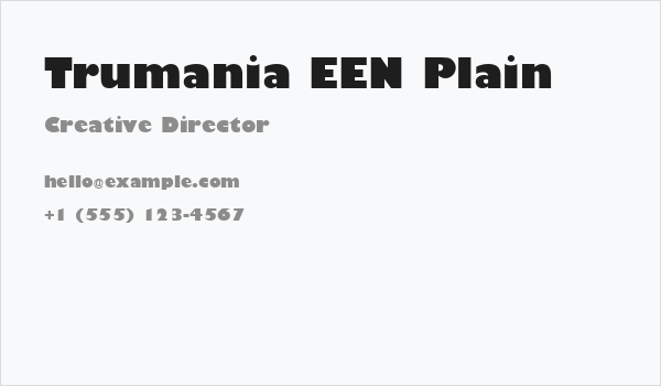 Trumania EEN Plain Business Card