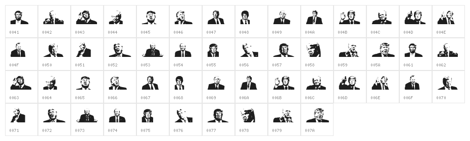 Trump-Regular Character Map