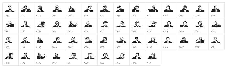 Trumpolina Regular Character Map