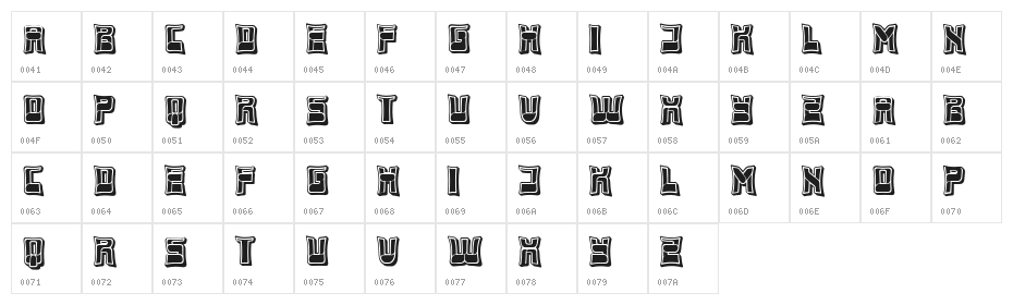 Trunk Regular Character Map