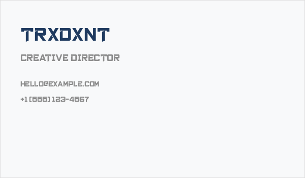 Trxdxnt Business Card