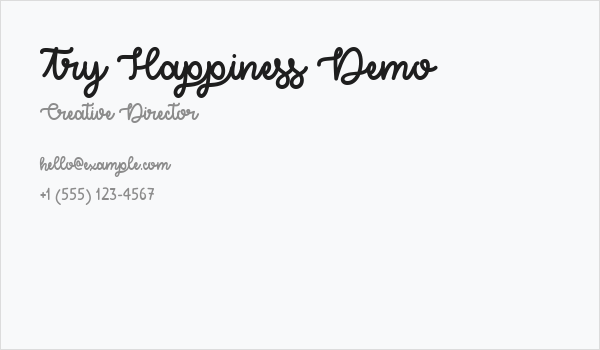 Try Happiness Demo Business Card