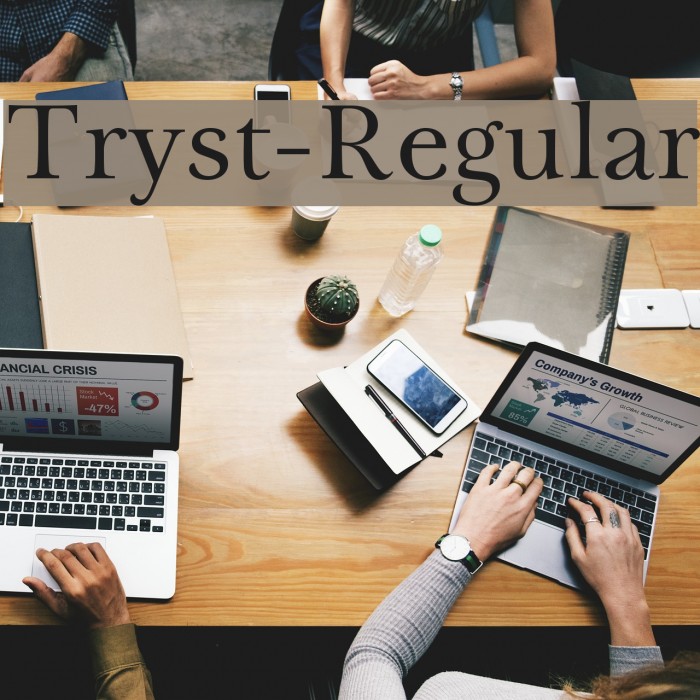 Tryst-Regular Font examples