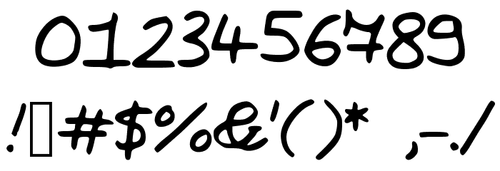 TrystansWritingCorrected Font OTHER CHARS