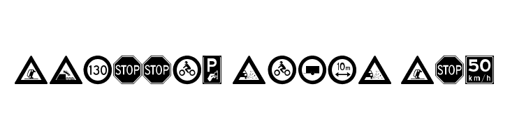 traffic signs tfb  Frei Schriftart Herunterladen