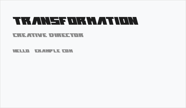 transformation Business Card