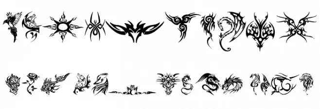 tribal tattoo font Font OTHER CHARS