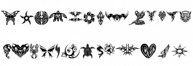 tribal tattoo font Caratteri MAIUSCOLE