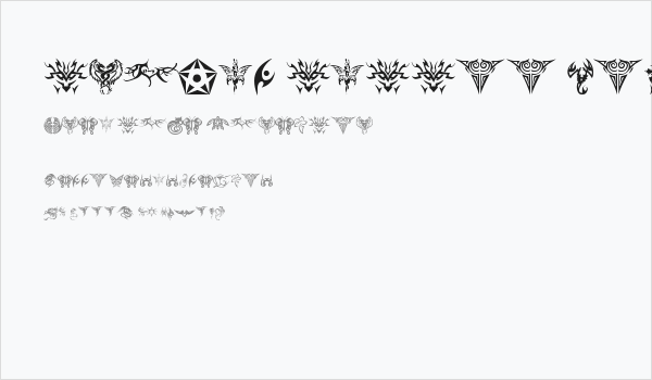 tribal tattoo font Business Card