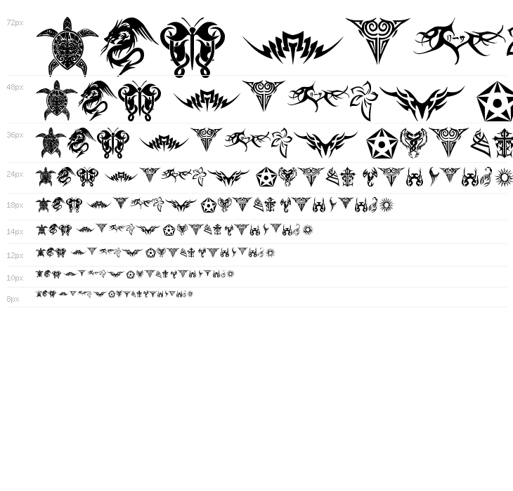 tribal tattoo font Waterfall