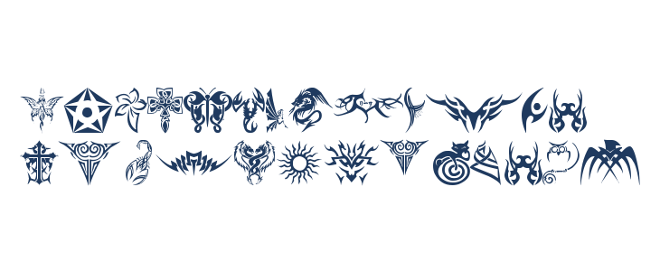 tribal tattoo font Lowercase