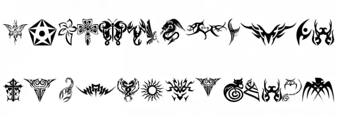 tribal tattoo font Fuentes MINÚSCULAS