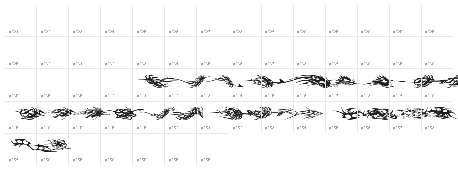 tribalz by marioz Character Map
