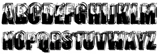 trop flou Шрифта ВЕРХНИЙ