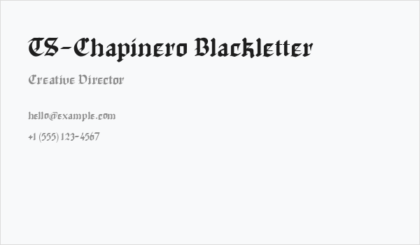 TS-Chapinero Blackletter Business Card