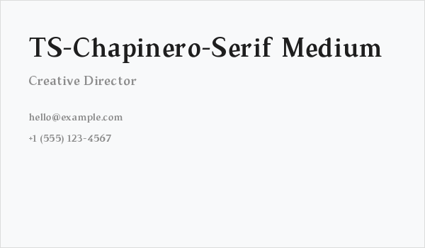 TS-Chapinero-Serif Medium Business Card