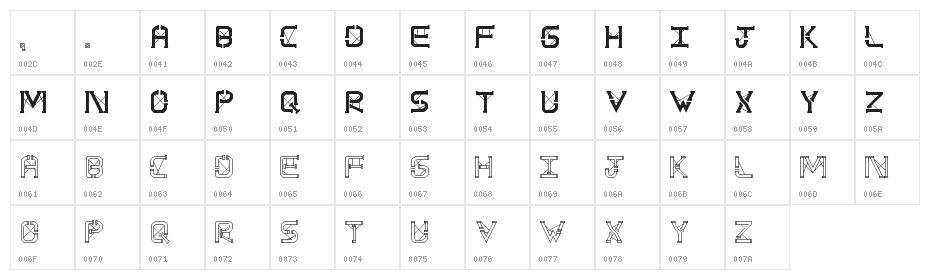 TS PipeStruct Plus Regular Character Map