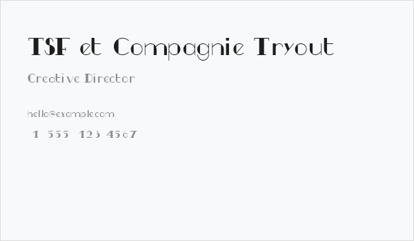 TSF et Compagnie Tryout Business Card
