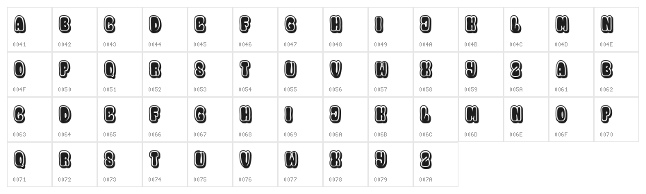 Tsela Regular Character Map