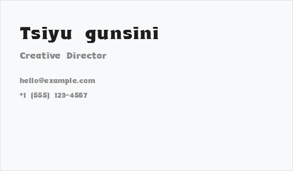 Tsiyu gunsini Business Card