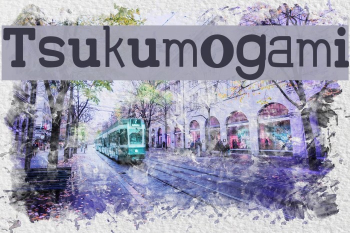 Tsukumogami Font examples