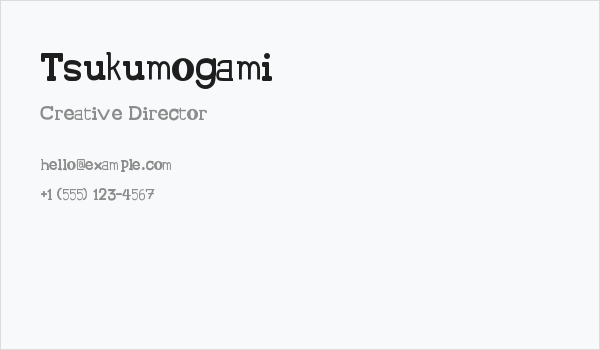 Tsukumogami Business Card