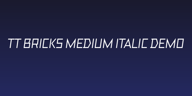 TT Bricks Medium Italic DEMO Social Header