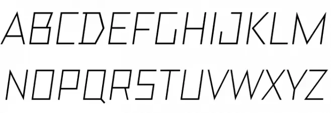 TT Bricks Trial Light Italic फ़ॉन्ट अपरकेस