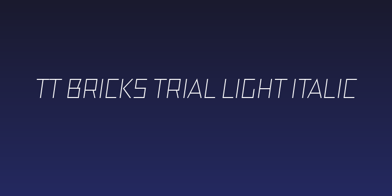 TT Bricks Trial Light Italic Social Header
